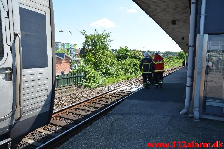 Brand i Passagertog. Vejle banegård. 06/06-2016. Kl. 14:52.