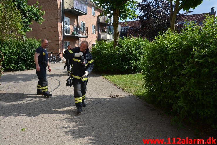 Mindre naturbrand. Enggade 9 i Vejle. 08/06-2016. Kl. 16:55.