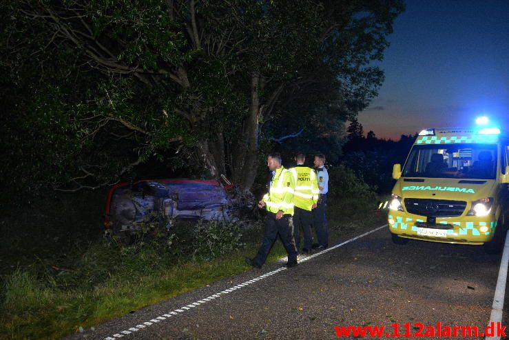 Alvorlig trafik ulykke. Tykhøjetvej lige syd for Give. 17/06-2016. Kl. 22:36.
