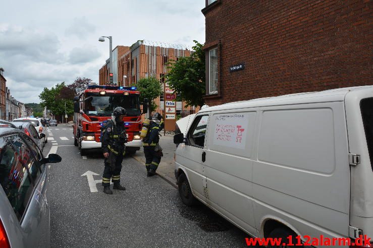 Bilbrand. Vedelsgade i Vejle. 21/06-2016. Kl. 13:24.