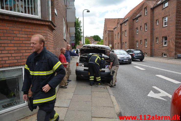 Bilbrand. Vedelsgade i Vejle. 21/06-2016. Kl. 13:24.