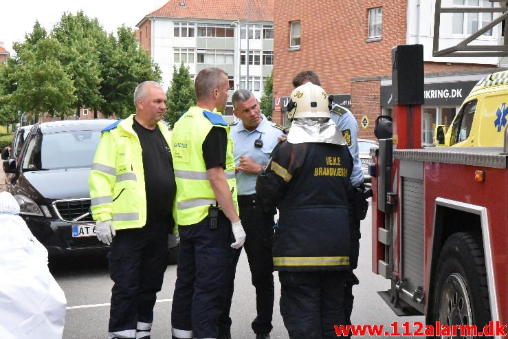 Brand i en lejlighed. Svendsgade 28 i Vejle. 07/07-2016. Kl. 18:54.