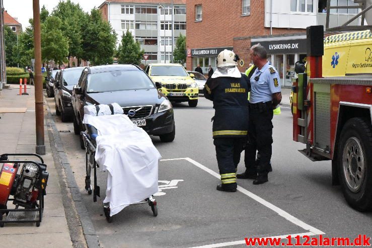 Brand i en lejlighed. Svendsgade 28 i Vejle. 07/07-2016. Kl. 18:54.