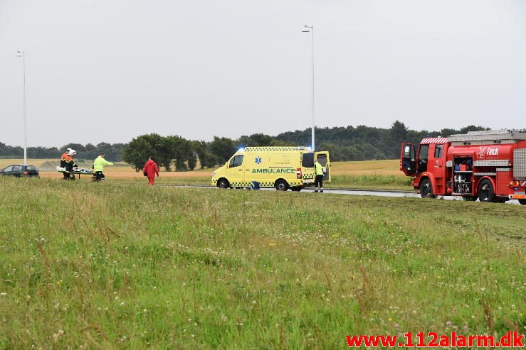 Fuh med fastklemt. Vandelvej ved Rundkørselen. 29/07-2016. Kl. 06:20.