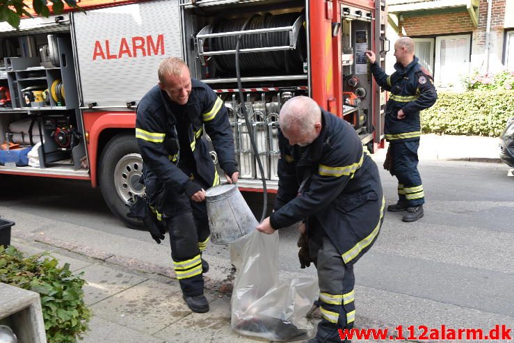 Mindre brand i bygning. Valdemarsgade i Vejle. 21/08-2016. Kl. 11:31.