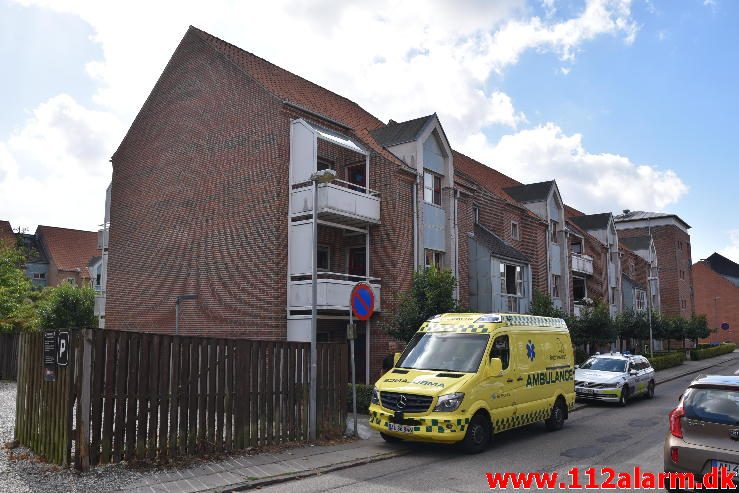 Mindre brand i bygning. Valdemarsgade i Vejle. 21/08-2016. Kl. 11:31.