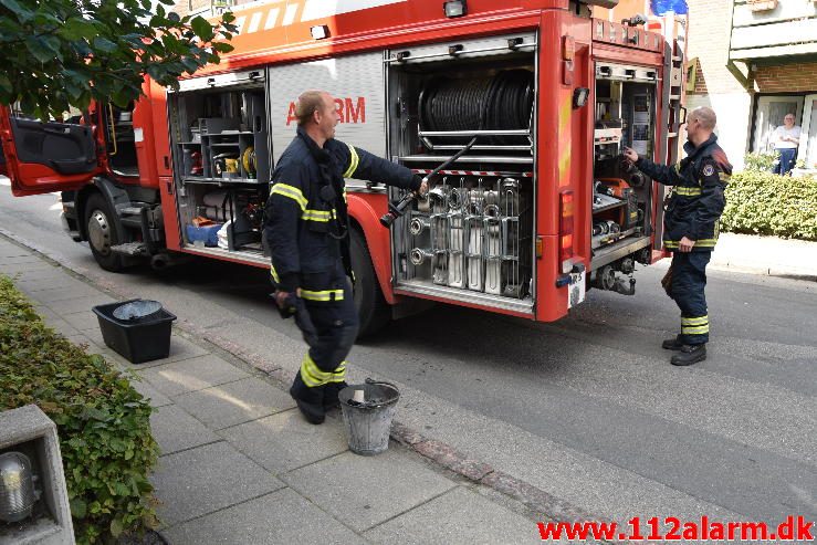 Mindre brand i bygning. Valdemarsgade i Vejle. 21/08-2016. Kl. 11:31.