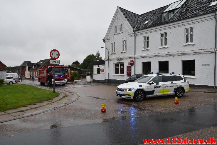 Brand i Butik. Borgergade i Brejning. 04/09-2016. Kl. 16:48.