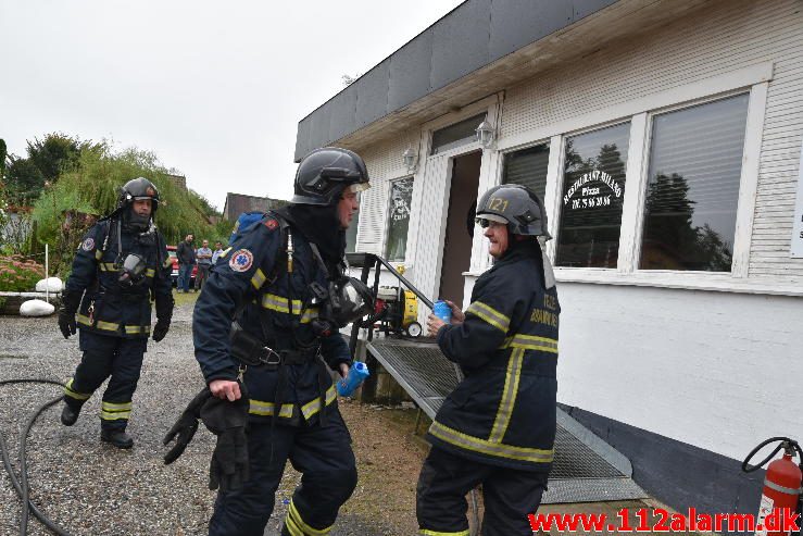 Brand i Butik. Borgergade i Brejning. 04/09-2016. Kl. 16:48.