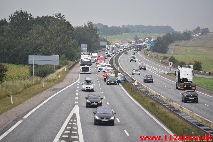 FUH med fastklemt. Motorvejen E 45 ved DTC. 