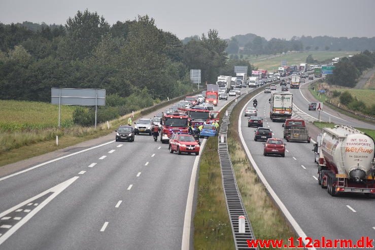 FUH med fastklemt. Motorvejen E 45 ved DTC. 