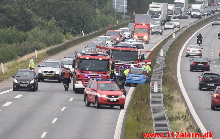 FUH med fastklemt. Motorvejen E 45 ved DTC. 