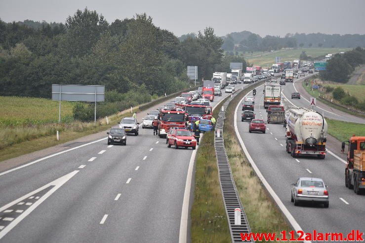 FUH med fastklemt. Motorvejen E 45 ved DTC. 