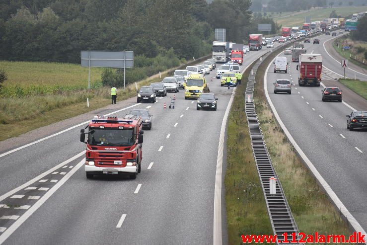 FUH med fastklemt. Motorvejen E 45 ved DTC. 