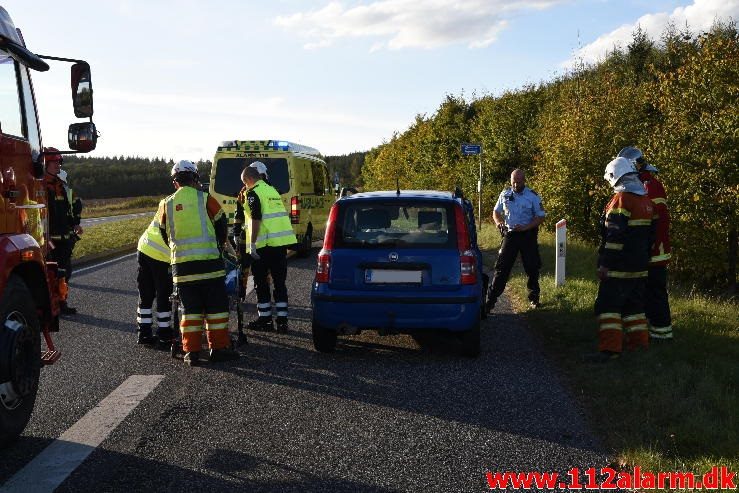 FUH med fastklemt. Bredsten Landevej ved Gadbjerg. 27/09-2016. Kl. 17:27.