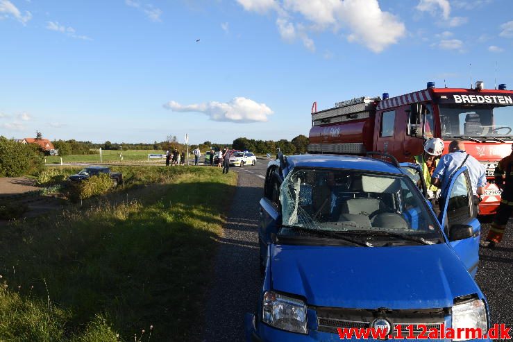 FUH med fastklemt. Bredsten Landevej ved Gadbjerg. 27/09-2016. Kl. 17:27.