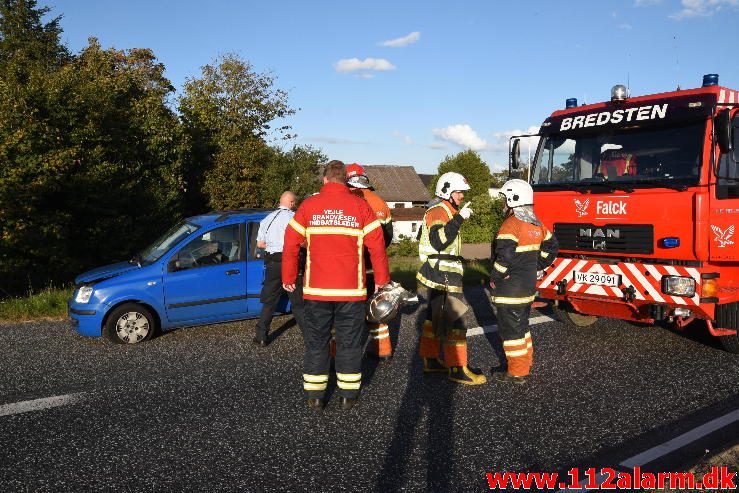 FUH med fastklemt. Bredsten Landevej ved Gadbjerg. 27/09-2016. Kl. 17:27.