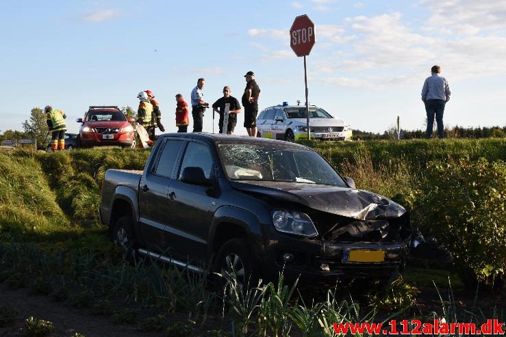 FUH med fastklemt. Bredsten Landevej ved Gadbjerg. 27/09-2016. Kl. 17:27.