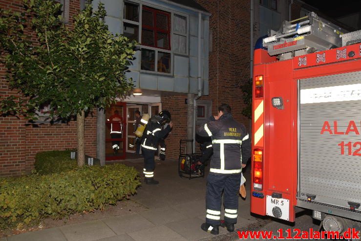 Brand i Etageejendom. Valdemarsgade 9 i Vejle. 27/09-2016. Kl. 21:19.