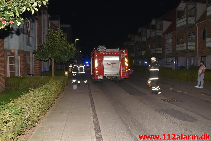 Brand i Etageejendom. Valdemarsgade 9 i Vejle. 27/09-2016. Kl. 21:19.