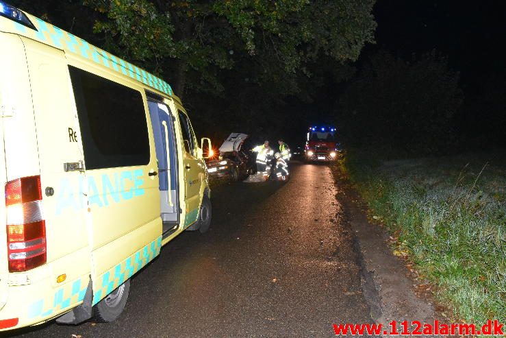 FUH med fastklemt. Tinnetvej ved Vonge. 02/10-2016. KL. 20:40.