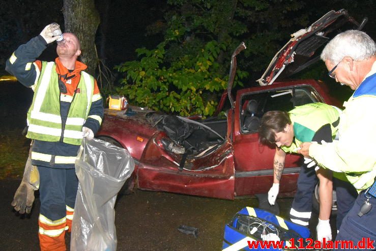 FUH med fastklemt. Tinnetvej ved Vonge. 02/10-2016. KL. 20:40.