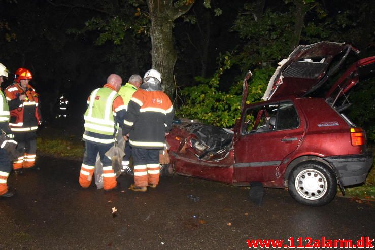 FUH med fastklemt. Tinnetvej ved Vonge. 02/10-2016. KL. 20:40.