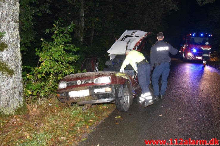 FUH med fastklemt. Tinnetvej ved Vonge. 02/10-2016. KL. 20:40.