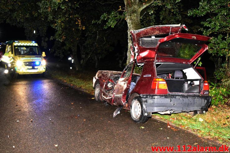 FUH med fastklemt. Tinnetvej ved Vonge. 02/10-2016. KL. 20:40.