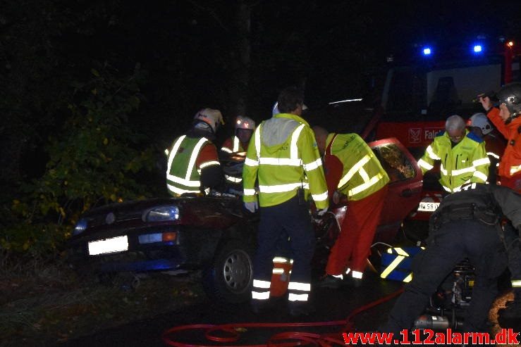 FUH med fastklemt. Tinnetvej ved Vonge. 02/10-2016. KL. 20:40.