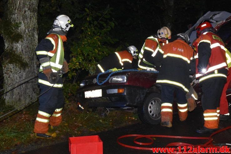 FUH med fastklemt. Tinnetvej ved Vonge. 02/10-2016. KL. 20:40.