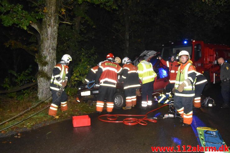 FUH med fastklemt. Tinnetvej ved Vonge. 02/10-2016. KL. 20:40.