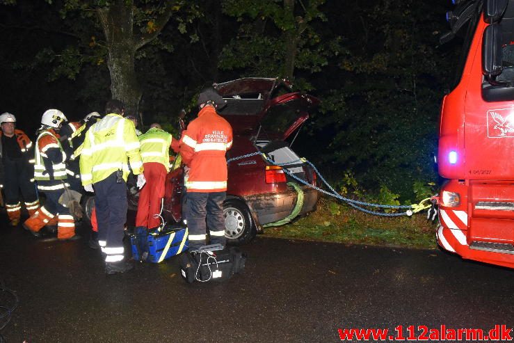 FUH med fastklemt. Tinnetvej ved Vonge. 02/10-2016. KL. 20:40.