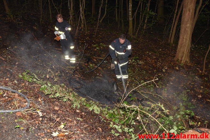 Skovbrand. Østengårdvej i Knabberup. 13/10-2016. Kl. 19:27.