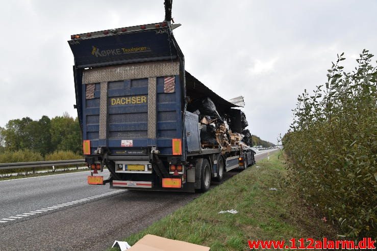 FUH – fastklemt Lastbil. E45 mod Kolding. 24/10-2016. Kl. 15:16.