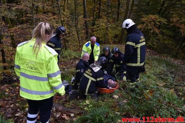 Redning / Skrænt. Tuja Alle oppe i Vejle. 27/10-2016. Kl. 13:26.