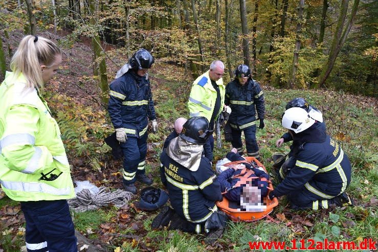 Redning / Skrænt. Tuja Alle oppe i Vejle. 27/10-2016. Kl. 13:26.