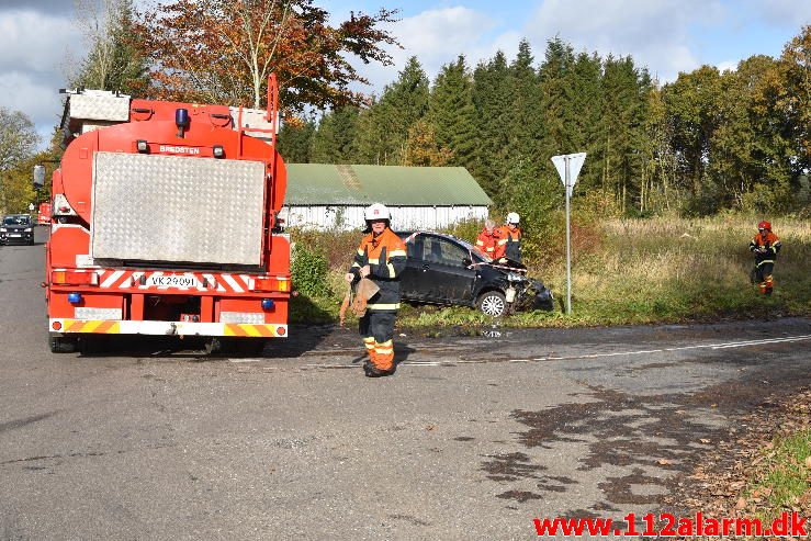 FUH-Fastklemte. Rolighedsvej lige nord for Nørup. 28/10-2016. Kl.12:57.