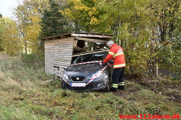 FUH-Fastklemte. Rolighedsvej lige nord for Nørup. 28/10-2016. Kl.12:57.