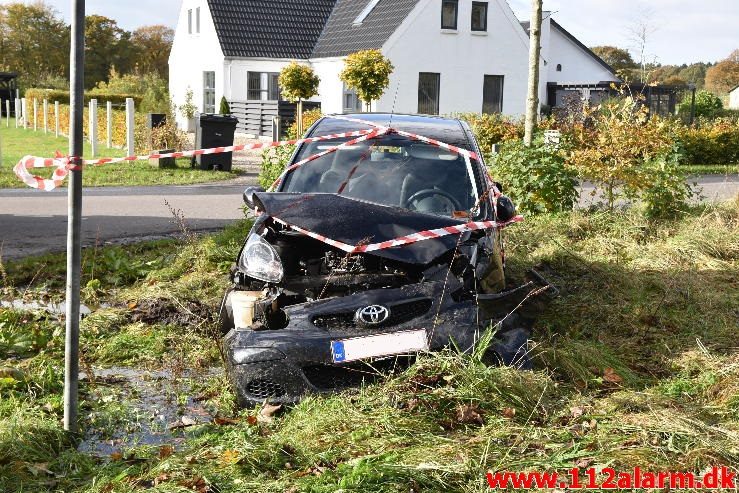 FUH-Fastklemte. Rolighedsvej lige nord for Nørup. 28/10-2016. Kl.12:57.