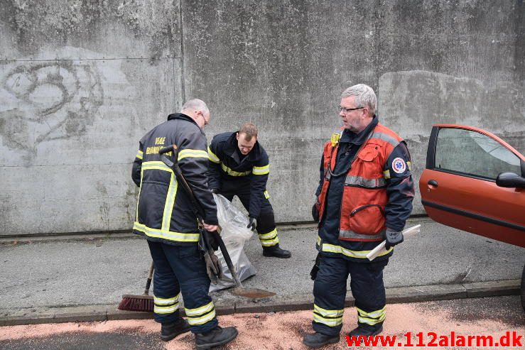 2 personer stal af efter uheldet. Gl. Havnen i Vejle. 15/12-2016. Kl. 14:09.