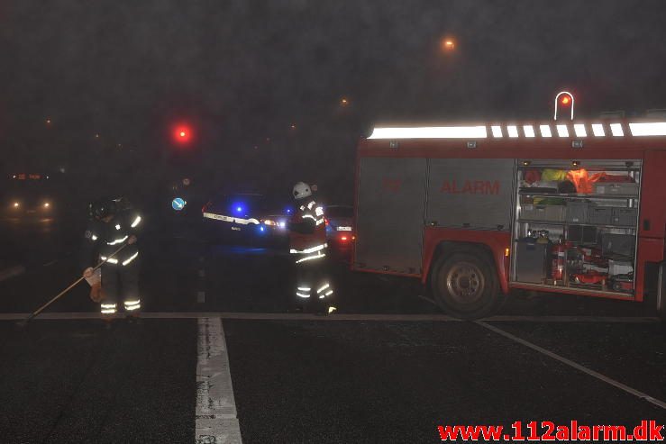 Trafikuheld i tæt tåge. Horsensvej i Vejle. 18/12-2016. Kl. 19:35.