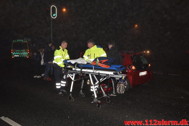 Trafikuheld i tæt tåge. Horsensvej i Vejle. 18/12-2016. Kl. 19:35.