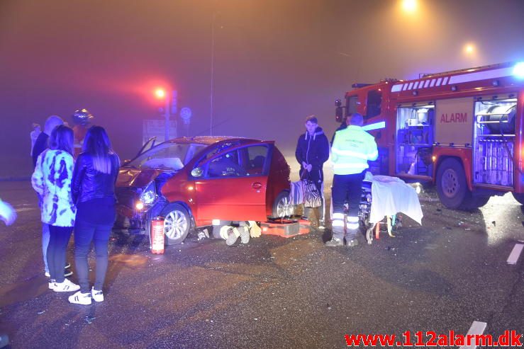 Trafikuheld i tæt tåge. Horsensvej i Vejle. 18/12-2016. Kl. 19:35.