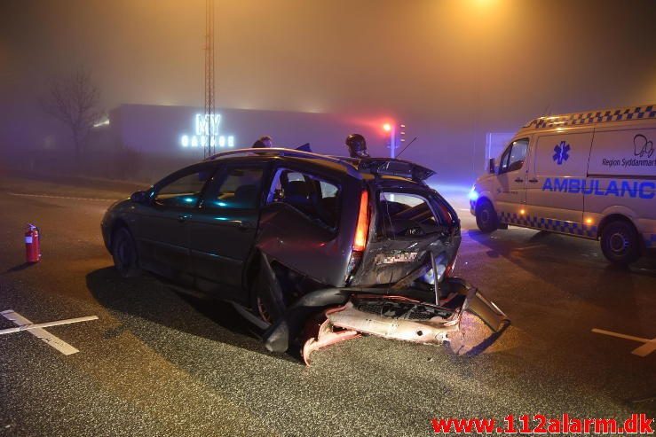 Trafikuheld i tæt tåge. Horsensvej i Vejle. 18/12-2016. Kl. 19:35.