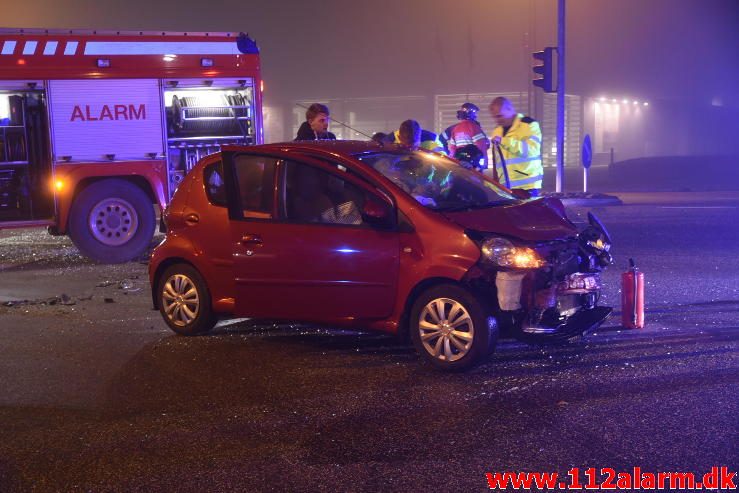 Trafikuheld i tæt tåge. Horsensvej i Vejle. 18/12-2016. Kl. 19:35.