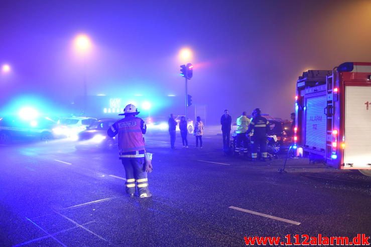 Trafikuheld i tæt tåge. Horsensvej i Vejle. 18/12-2016. Kl. 19:35.