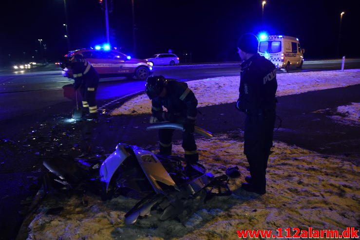 FUH med fastklemte. Horsensvej i Vejle. 16/01-2017. Kl. 20:44.