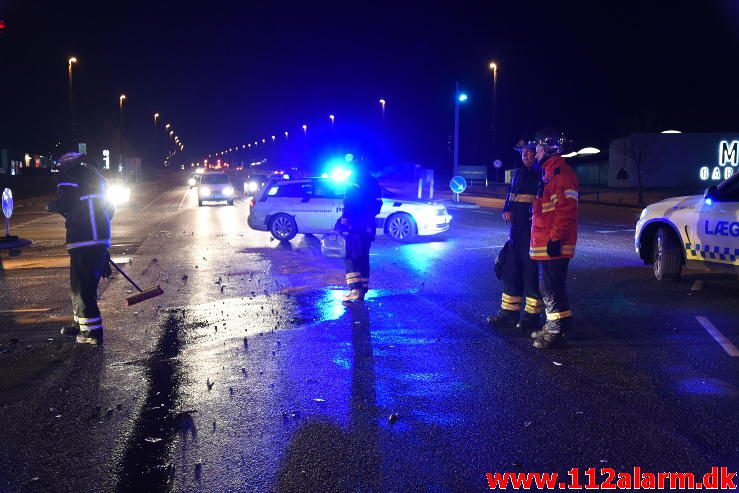 FUH med fastklemte. Horsensvej i Vejle. 16/01-2017. Kl. 20:44.