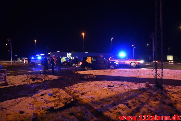 FUH med fastklemte. Horsensvej i Vejle. 16/01-2017. Kl. 20:44.